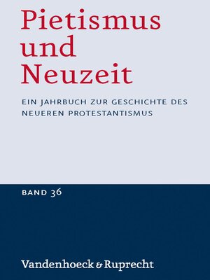cover image of Pietismus und Neuzeit Band 36 – 2010